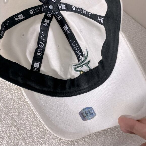 New Era White Edmonton Elks Football Adjustable Fit Ball Cap Hat - Picture 11 of 14